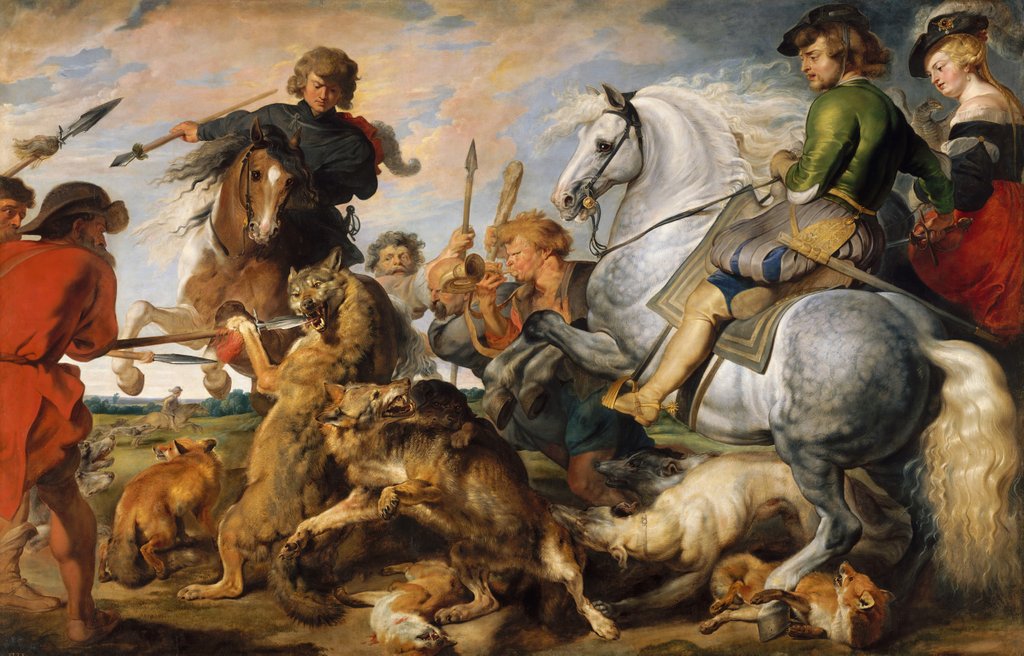 Detail of Wolf and Fox Hunt, ca. 1616 by Peter Paul Rubens
