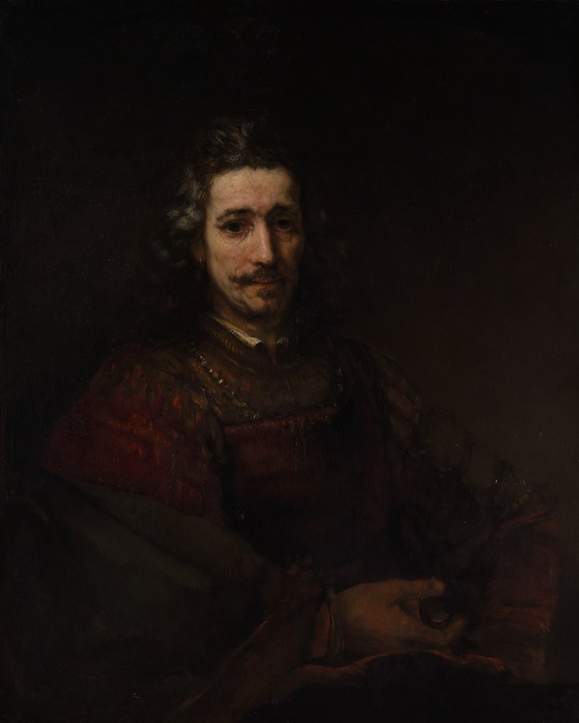 Detail of Man with a Magnifying Glass, early 1660s by Rembrandt Harmensz van Rijn