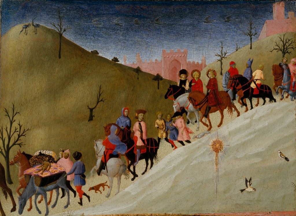 Detail of The Journey of the Magi, ca. 1433-35 by Sassetta