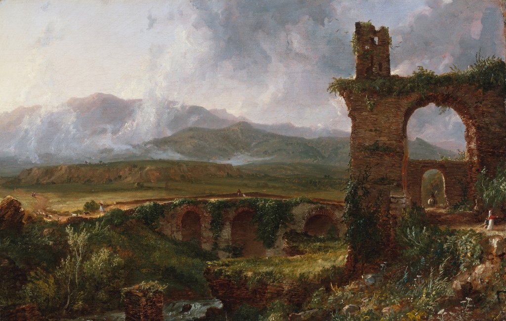 Detail of A View near Tivoli, 1832 by Thomas Cole