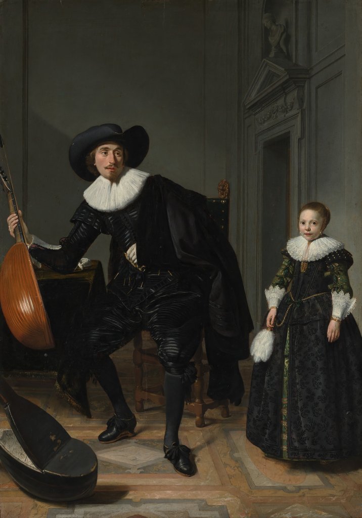 Detail of A Musician and His Daughter, 1629 by Thomas de Keyser