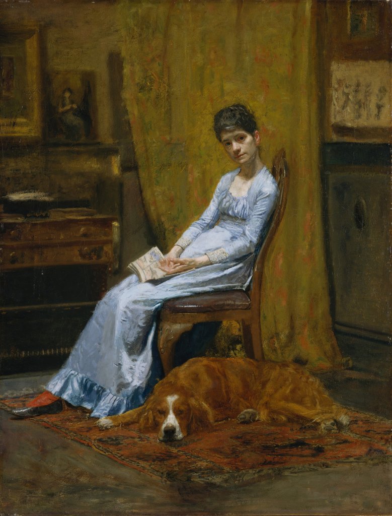 Detail of The Artist's Wife and His Setter Dog, ca. 1884-89 by Thomas Eakins