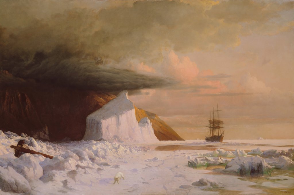 Detail of An Arctic Summer: Boring Through the Pack in Melville Bay, 1871 by William Bradford