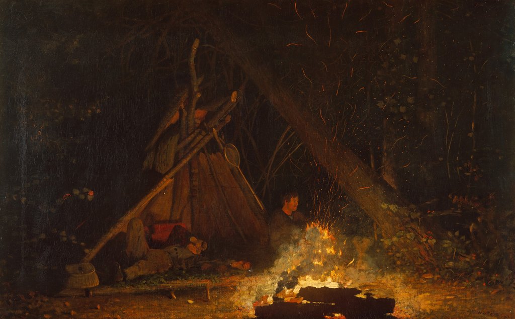 Detail of Camp Fire, 1880 by Winslow Homer