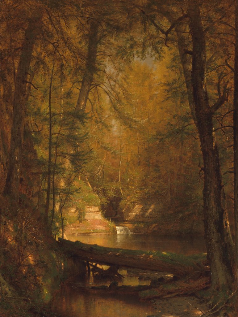 Detail of The Trout Pool, 1870 by Worthington Whittredge