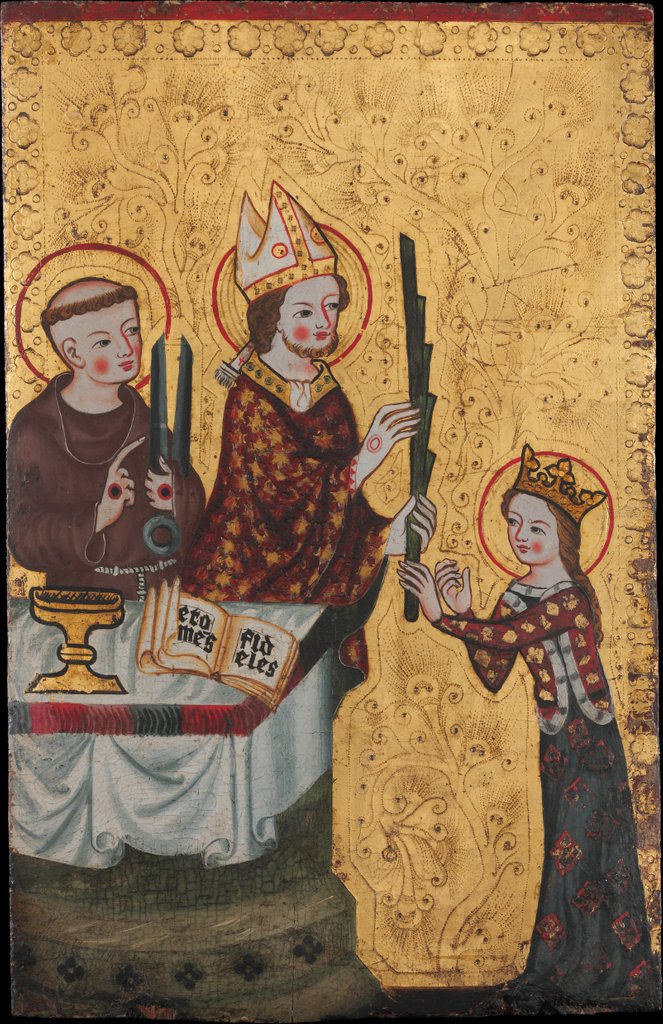 Detail of The Bishop of Assisi Giving a Palm to Saint Clare, ca. 1360 by Unknown