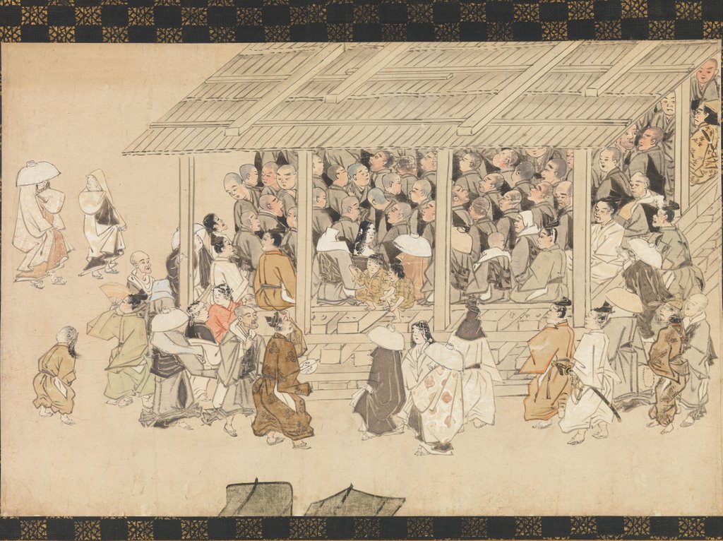 Detail of A Nenbutsu Gathering at Ichiya, Kyoto, from the Illustrated Biography of the Monk…, late 14th cent by Unknown