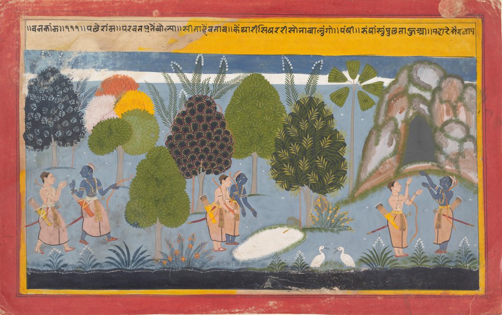 Detail of Rama and Lakshmana Search in Vain for Sita: Illustrated folio…, ca. 1680-90 by Unknown