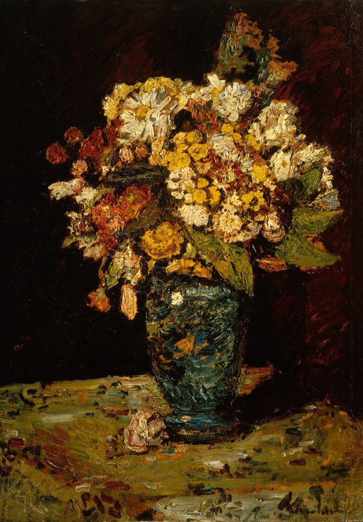 Detail of Flowers in a Blue Vase, 1879-1883 by Adolphe Monticelli