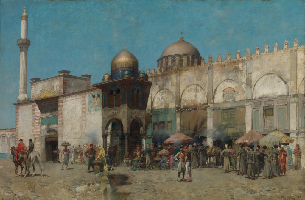 Detail of A Mosque, 1886 by Alberto Pasini