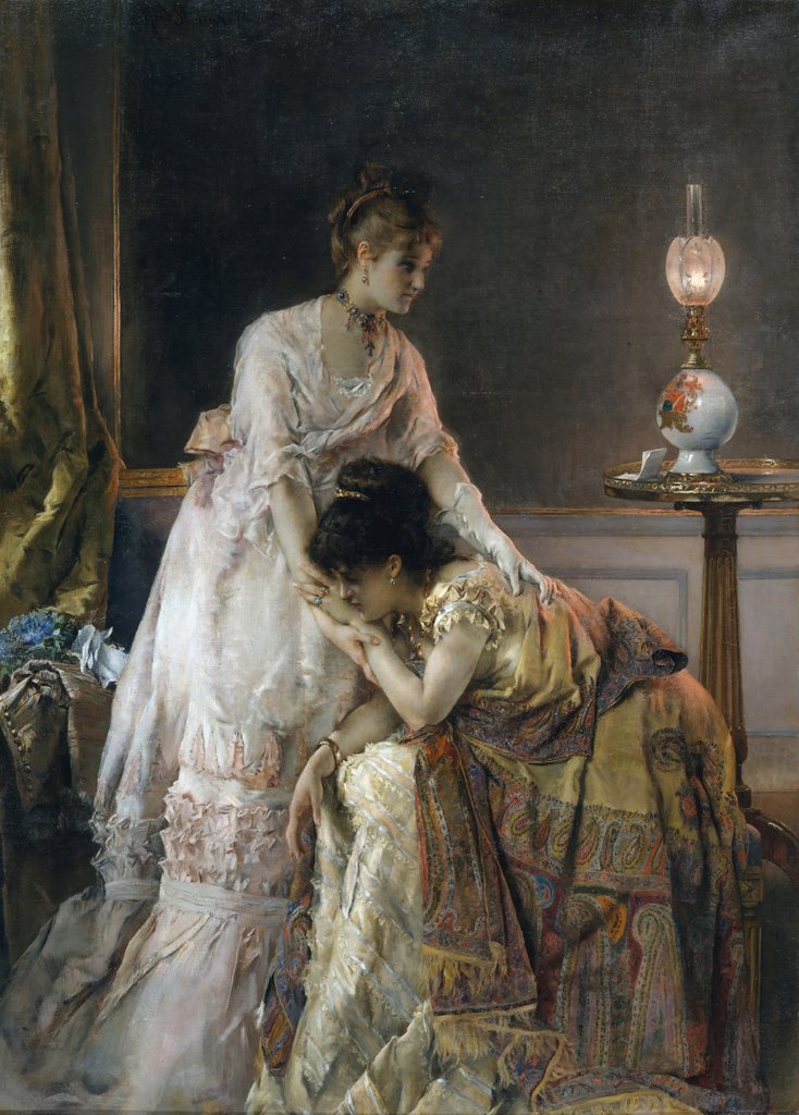 Detail of After the Ball, 1874 by Alfred Stevens