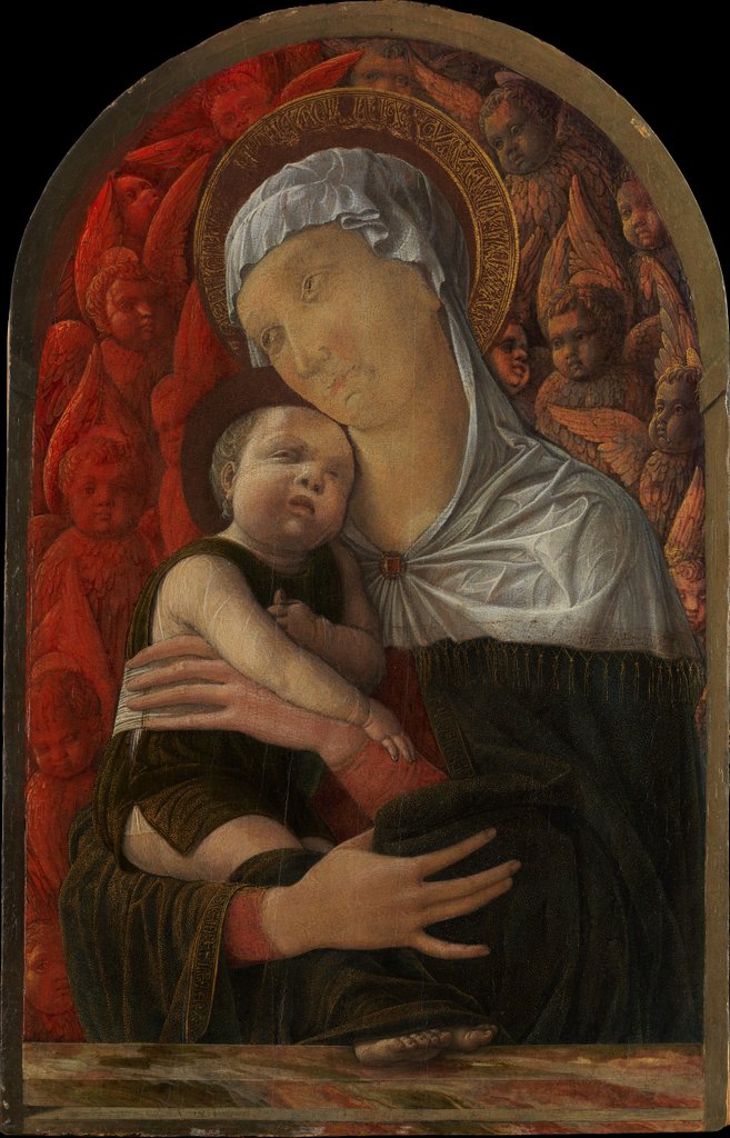 Detail of Madonna and Child with Seraphim and Cherubim, ca. 1454 by Andrea Mantegna