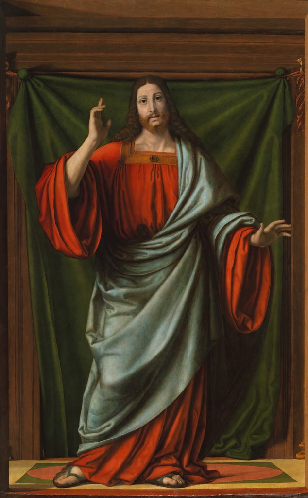 Detail of Christ Blessing by Andrea Solario