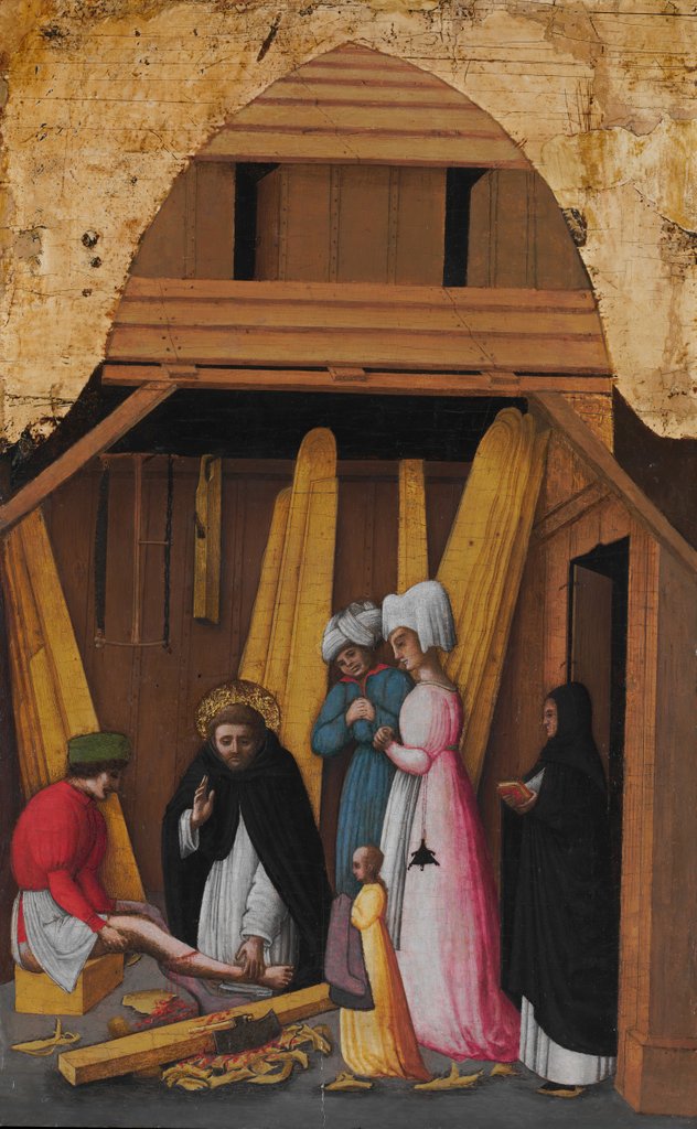 Detail of Saint Peter Martyr Healing the Leg of a Young Man, ca. 1450 by Antonio Vivarini