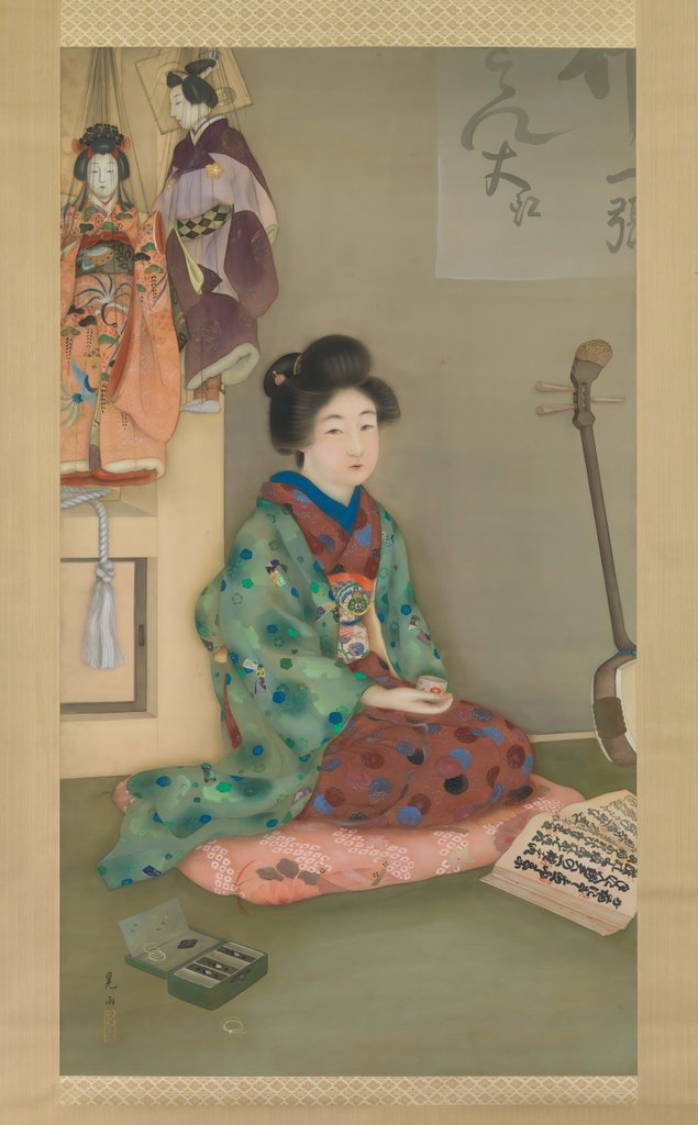 Detail of Female Chanter for Joruri Puppet Theater, ca. 1920 by Arai Kou