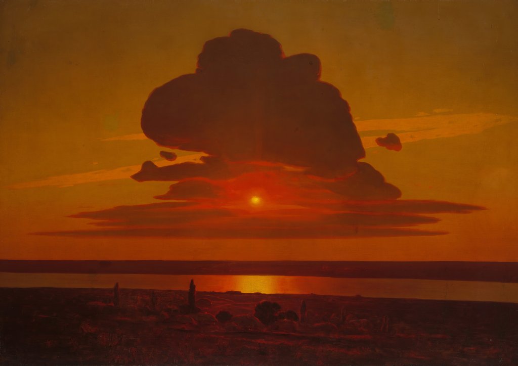 Detail of Red Sunset on the Dnieper, 1905-8 by Arkhip Ivanovich Kuindzhi