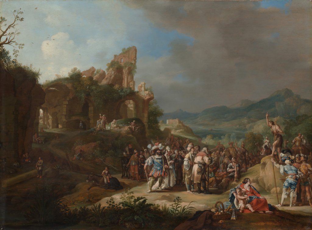 Detail of The Preaching of John the Baptist, 1634 by Bartholomeus Breenbergh