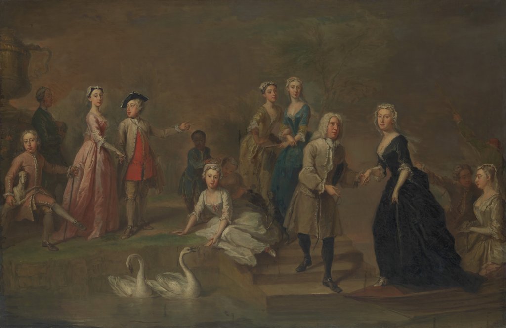 Detail of Uvedale Tomkyns Price and Members of His Family, possibly early 1730s by Bartholomew Dandridge