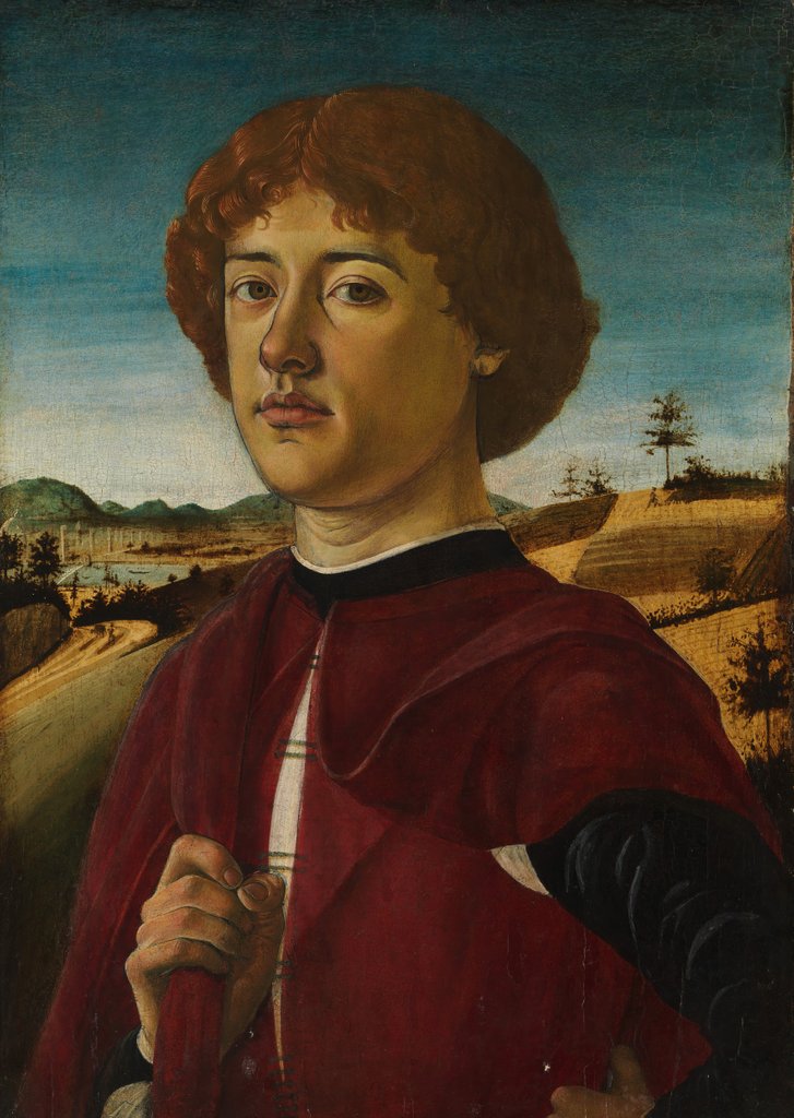 Detail of Portrait of a Young Man, probably ca. 1470 by Biagio d'Antonio