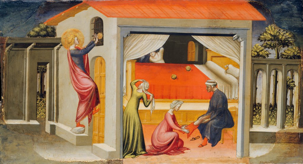 Detail of Saint Nicholas Providing Dowries, 1433-35 by Bicci di Lorenzo