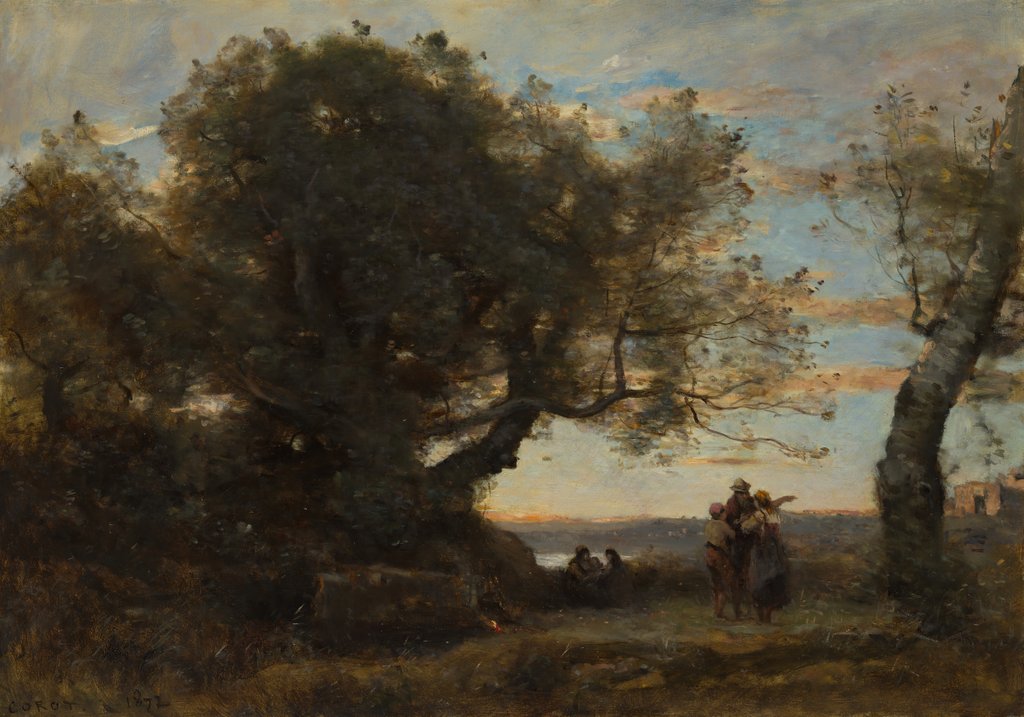 Detail of The Gypsies, 1872 by Jean-Baptiste-Camille Corot