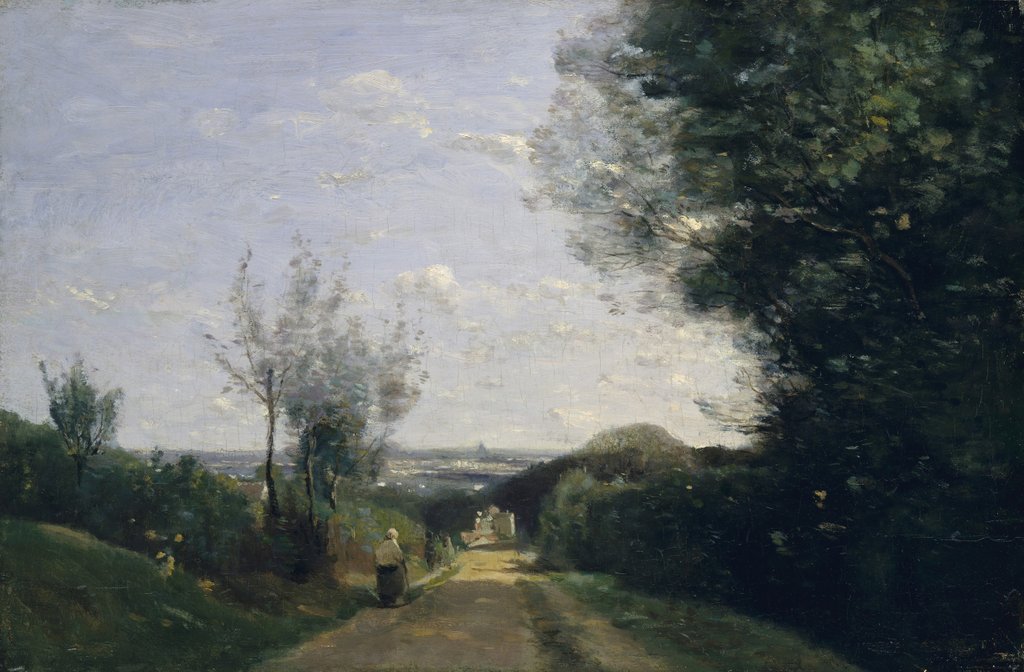 Detail of The Environs of Paris, 1860s by Jean-Baptiste-Camille Corot
