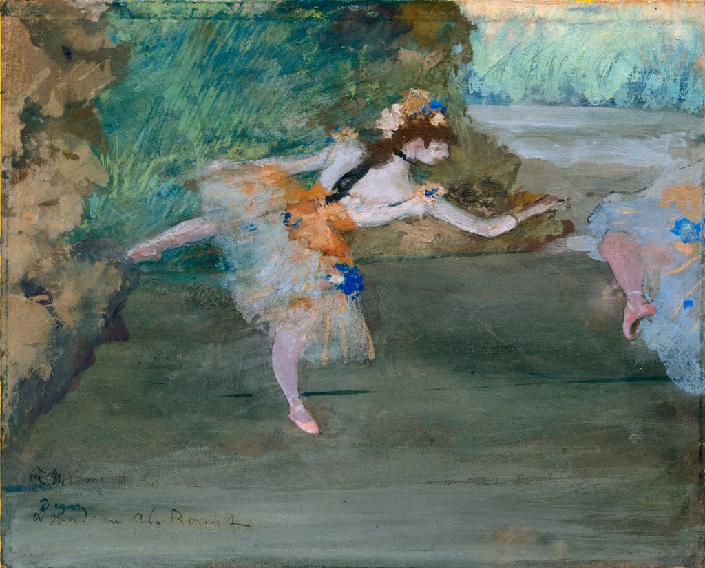 Detail of Dancer Onstage, ca. 1877 by Edgar Degas