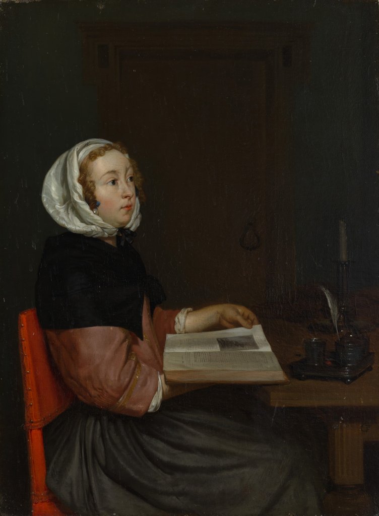 Detail of The Reader by Eglon Hendrik van der Neer