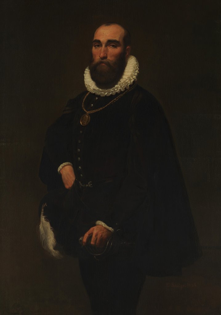 Detail of Worthington Whittredge, 1856 by Emanuel Gottlieb Leutze; Worthington Whittredge