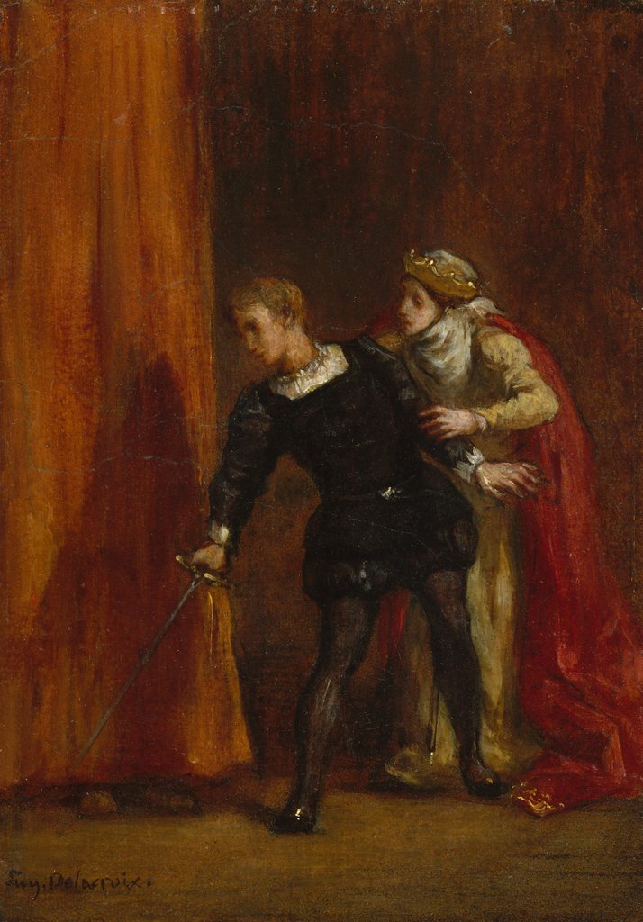 Detail of Hamlet and His Mother, 1849 by Eugene Delacroix