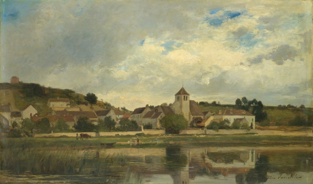 Detail of The Village of La Celle-sous-Moret by Eugène Antoine Samuel Lavieille
