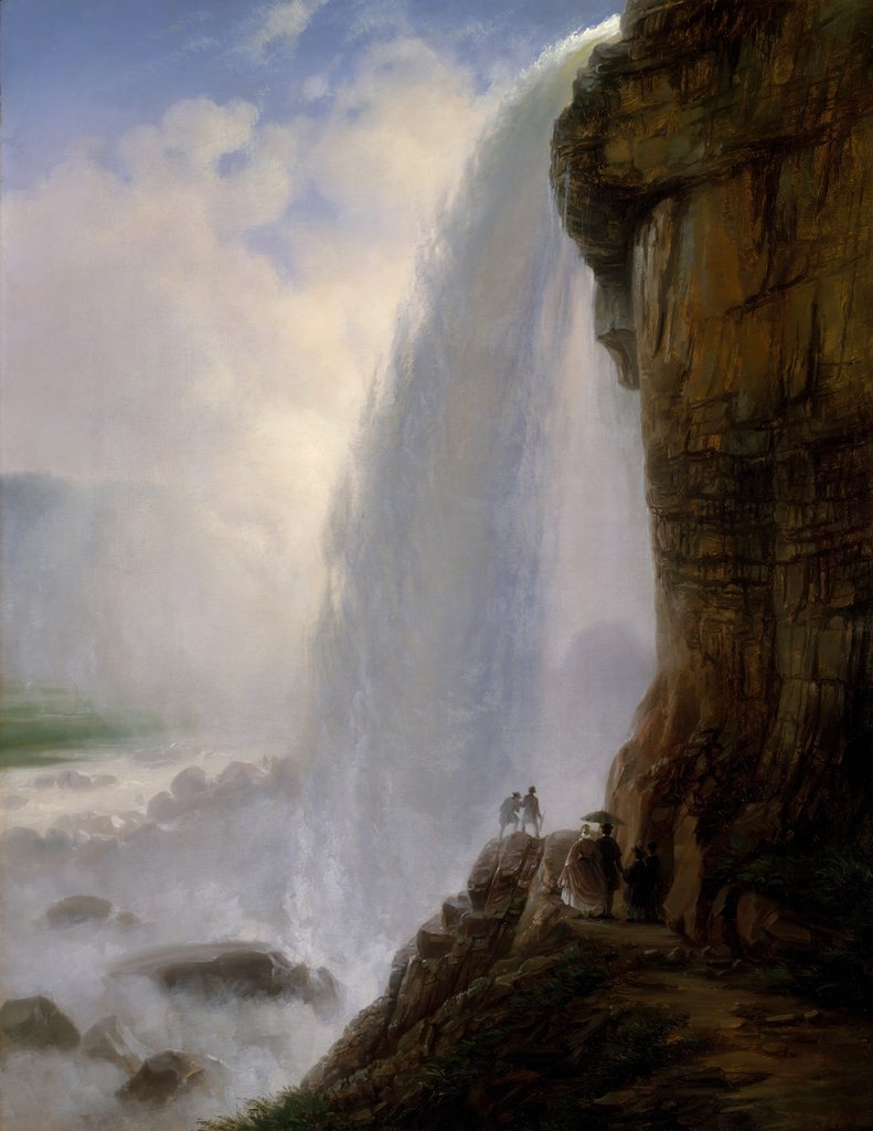 Detail of Underneath Niagara Falls, 1862 by Joachim Ferdinand Richardt