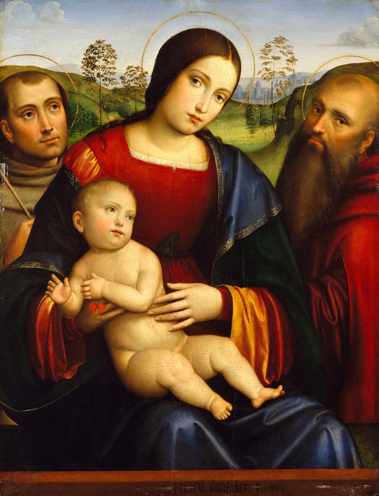 Detail of Madonna and Child with Saints Francis and Jerome, ca. 1512-15 by Francesco Francia