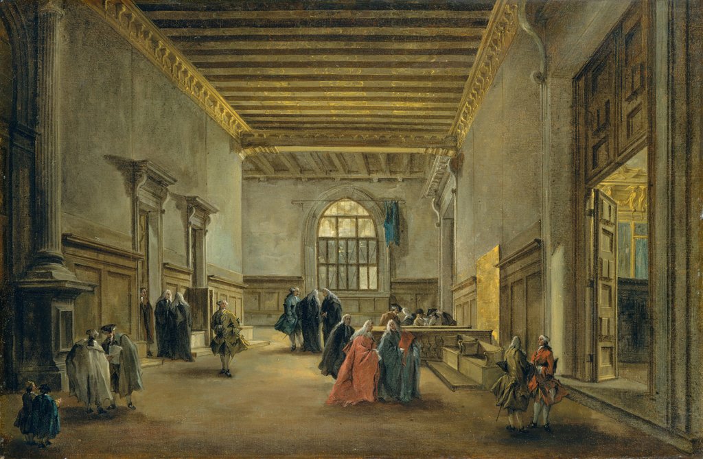 Detail of The Antechamber of the Sala del Maggior Consiglio, ca. 1765-68 by Francesco Guardi