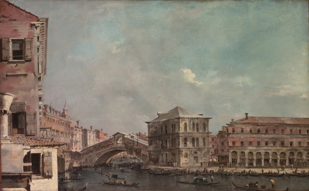 Detail of The Grand Canal above the Rialto, late 1760s by Francesco Guardi