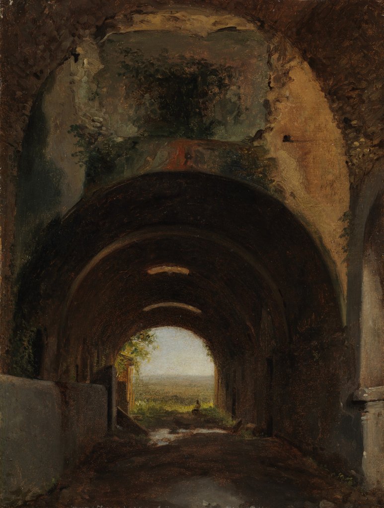 Detail of View in the Stables of the Villa of Maecenas, Tivoli, ca. 1805-10 by Francois-Marius Granet