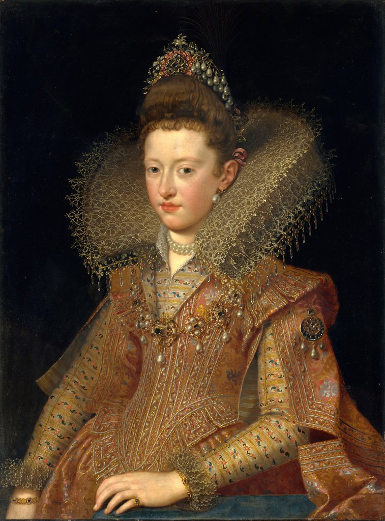 Detail of Margherita Gonzaga, Princess of Mantua by Frans Pourbus the Younger