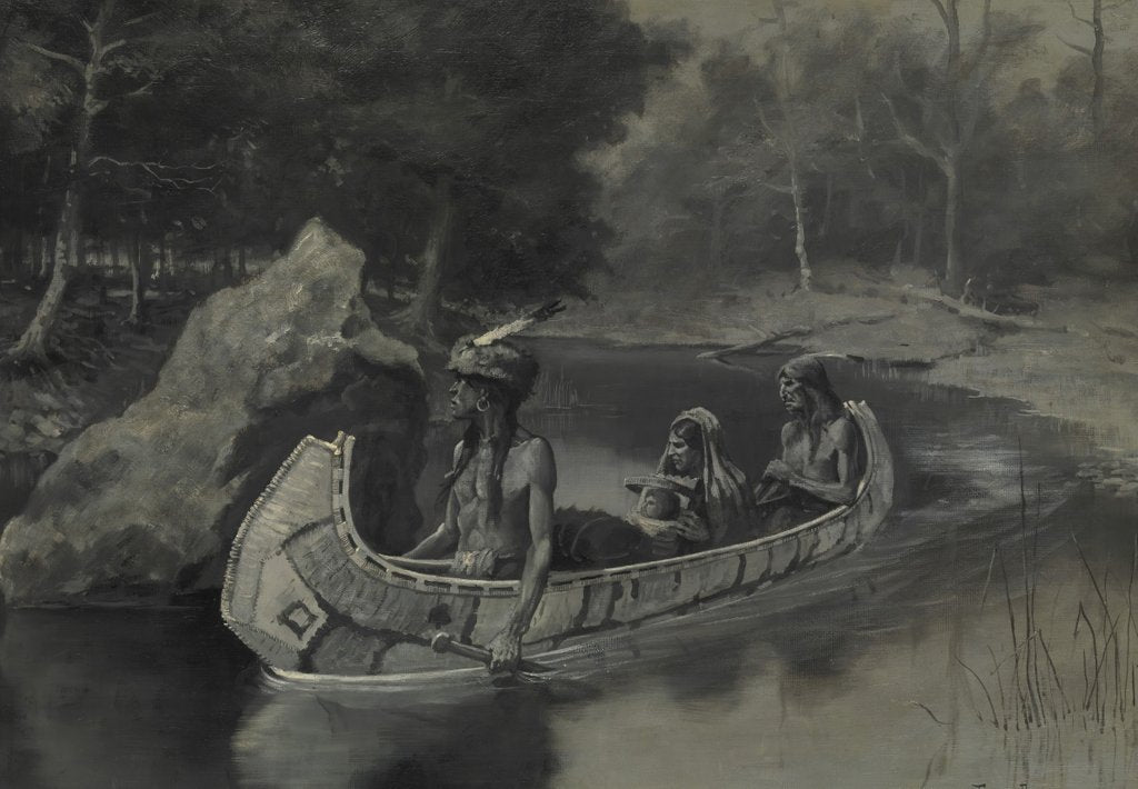 Detail of Pitched It Sheer into the River . . . Where It Still Is Seen in the Summer, 1889 by Frederic Remington