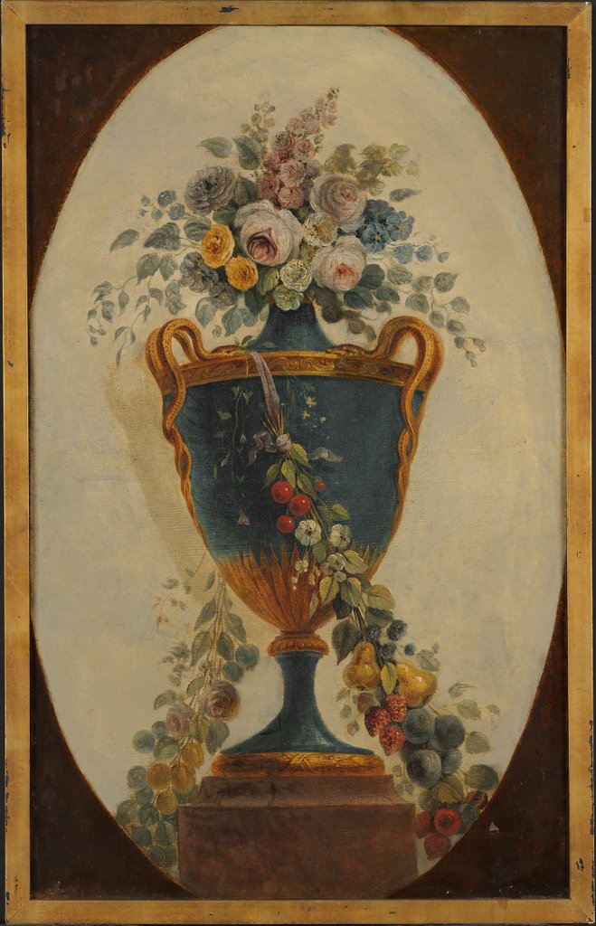 Detail of Vase of Flowers Draped with Garlands, 18th century by French Painter