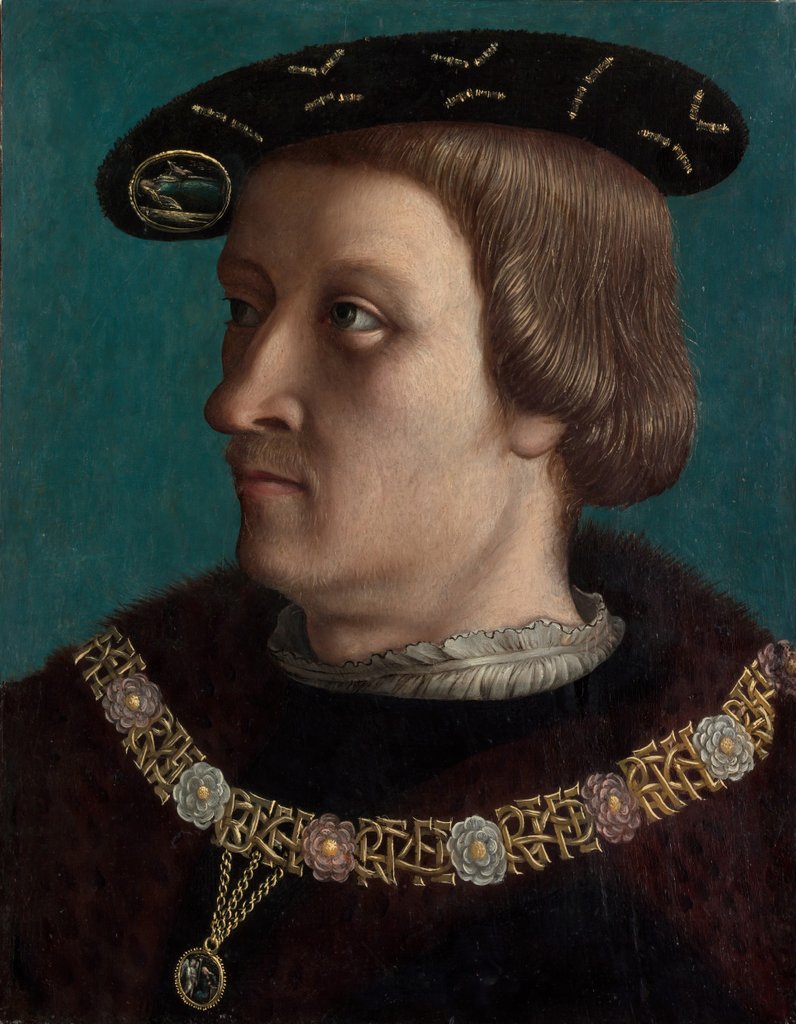 Detail of Portrait of a Man Wearing the Order of the Annunziata of Savoy by French Painter