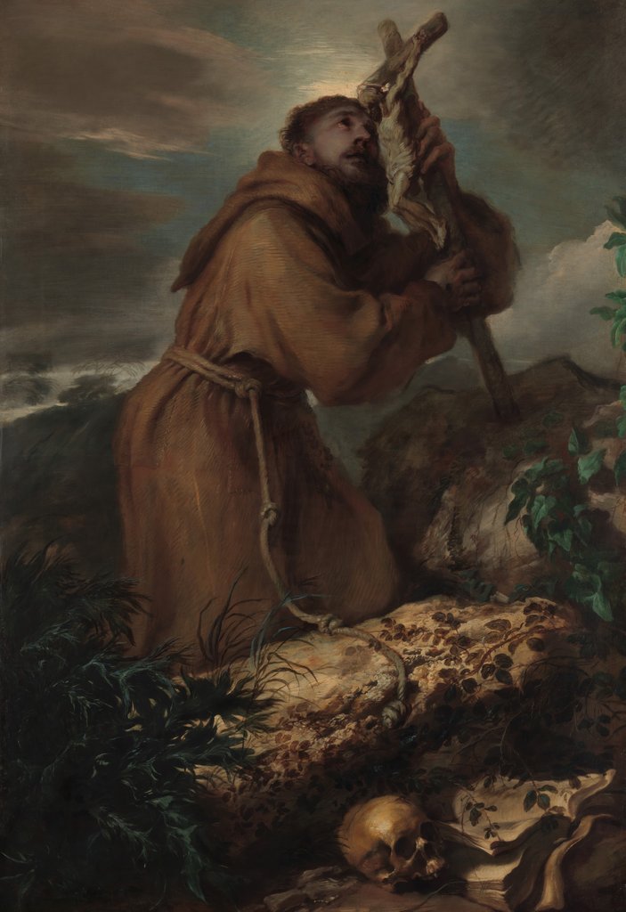 Detail of Saint Francis in Ecstasy, ca. 1650 by Giovanni Benedetto Castiglione