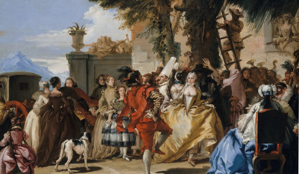 Detail of A Dance in the Country, ca. 1755 by Giovanni Domenico Tiepolo