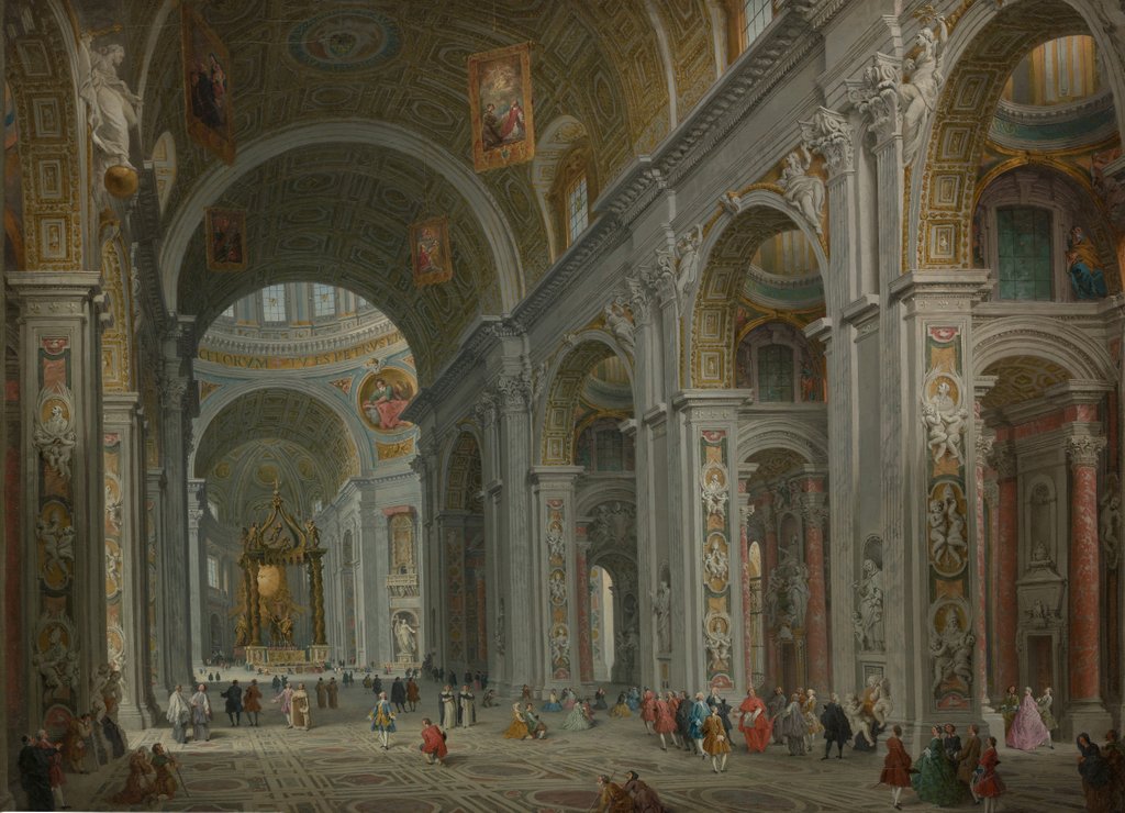 Detail of Interior of Saint Peter's, Rome, after 1754 by Giovanni Paolo Panini
