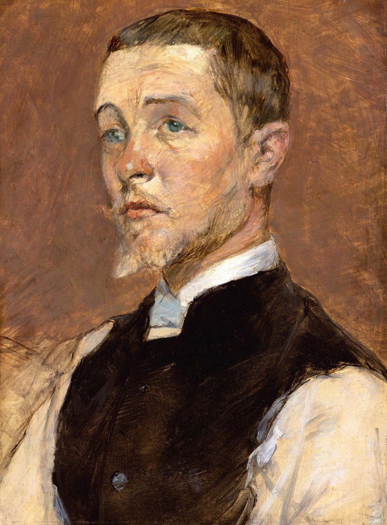Detail of Albert Grenier, 1887 by Henri de Toulouse-Lautrec