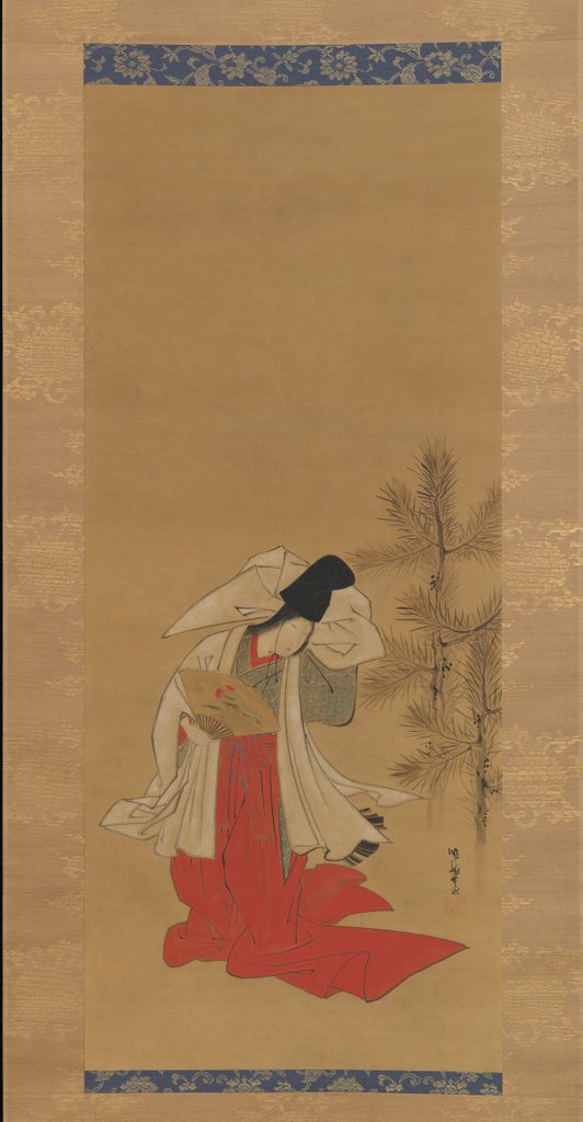 Detail of Courtesan-Dancer for the New Year, 1764-88 by Isoda Koryusai