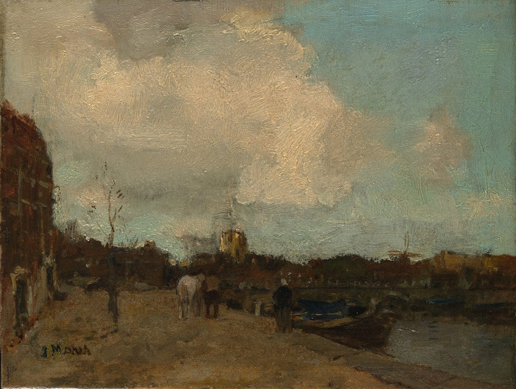 Detail of Canal Side by Jacob Henricus Maris