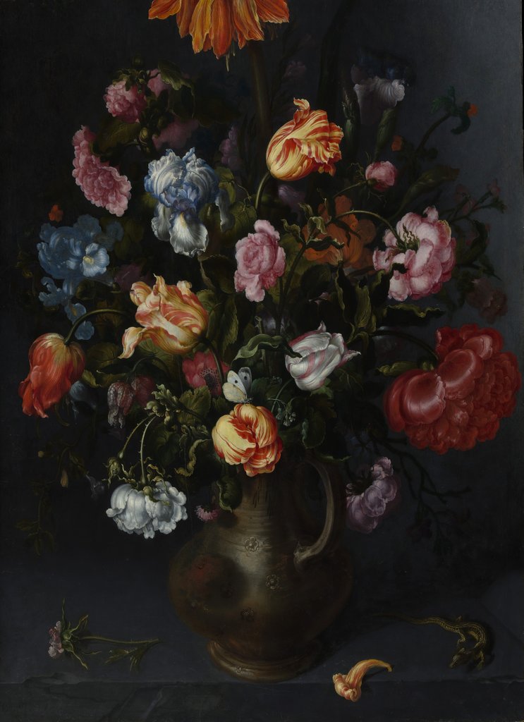 Detail of A Vase with Flowers, probably 1613 by Jacob Vosmaer