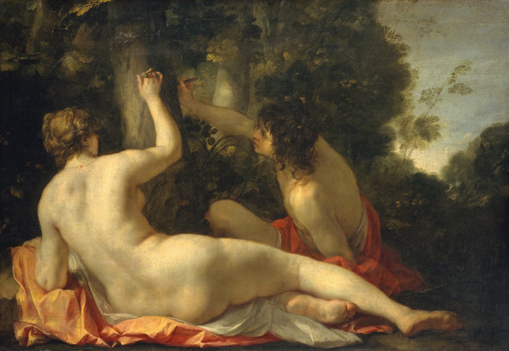 Detail of Angelica and Medoro, possibly early 1630s by Jacques Blanchard