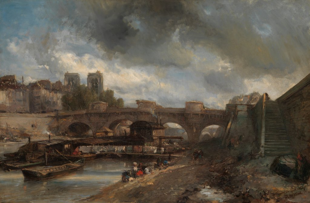 Detail of The Pont Neuf, 1849-50 by Johan Barthold Jongkind