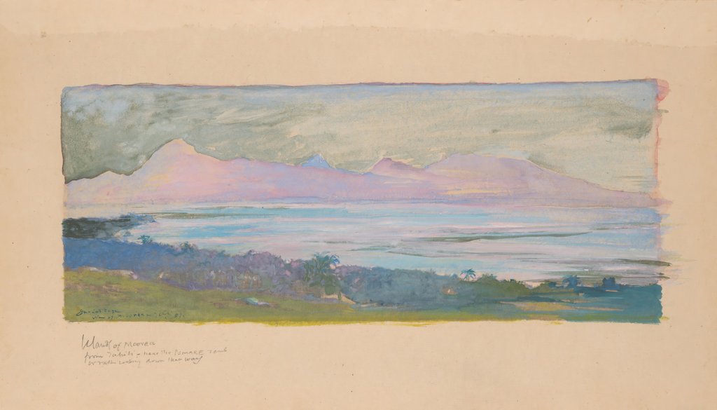 Detail of The Island of Moorea Looking across the Strait from Tahiti, January 1891, 1891 by John La Farge